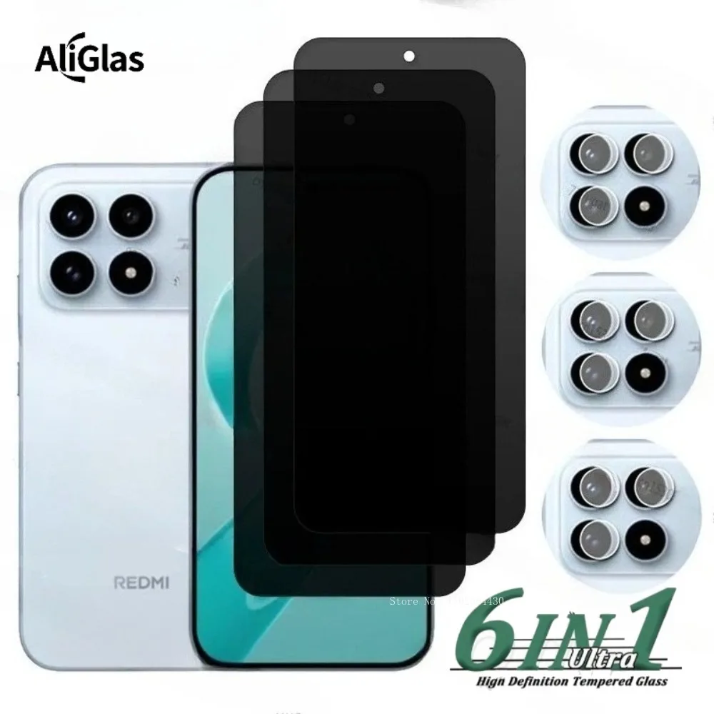 

2Pcs Privacy Screen Protector For Xiaomi Poco F8 Ultra Privacy Screen Protector For Poco F8 Pro Glass And 2Pcs Camera Lens Film