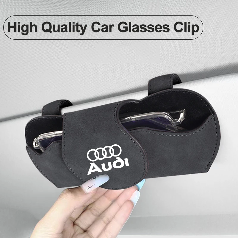 Car Interior Glasses Clip Auto Sun Visor Sunglasses Holder For Audi Sline A1 A2 A3 A4 A5 A6 A7 A8 Q1 Q2 Q3 Q4 Q5 Q6 Q7 Q8 TT RS3