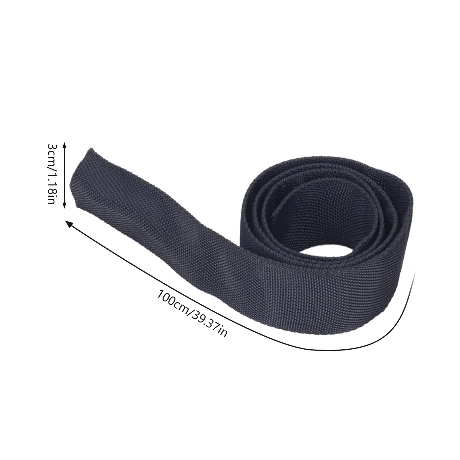 Universal Winch Rope Protector Polyester Winch Rope Protective Sleeve Black for 3cm/1.18in Width Cable Line(1M)