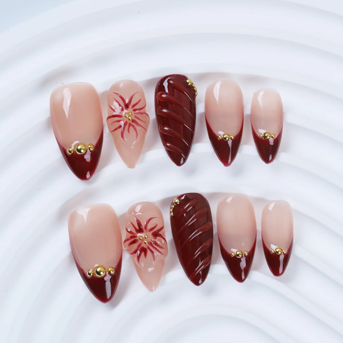 10pcs/Set Y2K Handmade Nails, - Pressed Flower Art ulasan dan harga