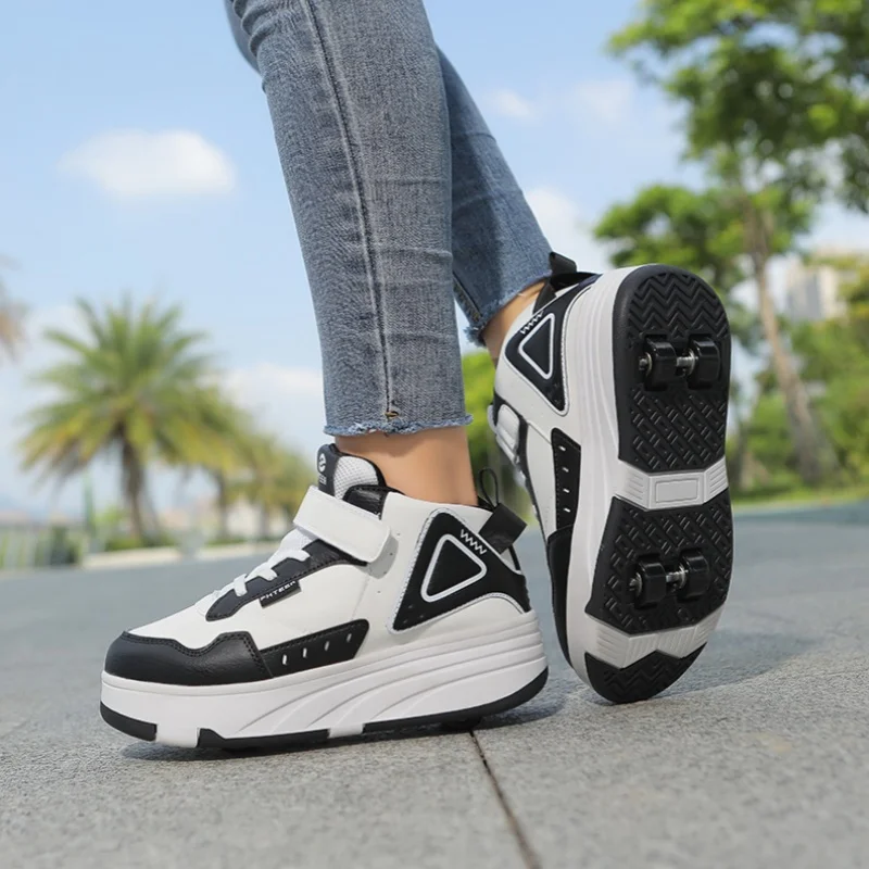 

Детские четырехколесные роликовые коньки, двухрядная обувь для катания на роликовых коньках, унисекс, детские роликовые лезвия, роликовые спортивные развлечения для взрослых