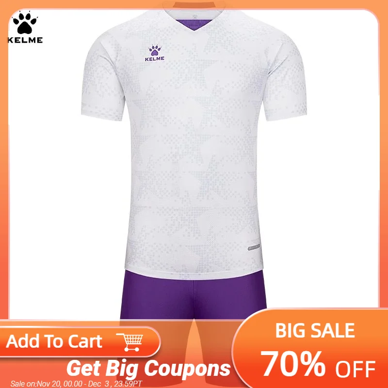 

Kelme Customized Adult Football Suit Football Match Team Kit Outdoor Breathable Running Short Sleeve