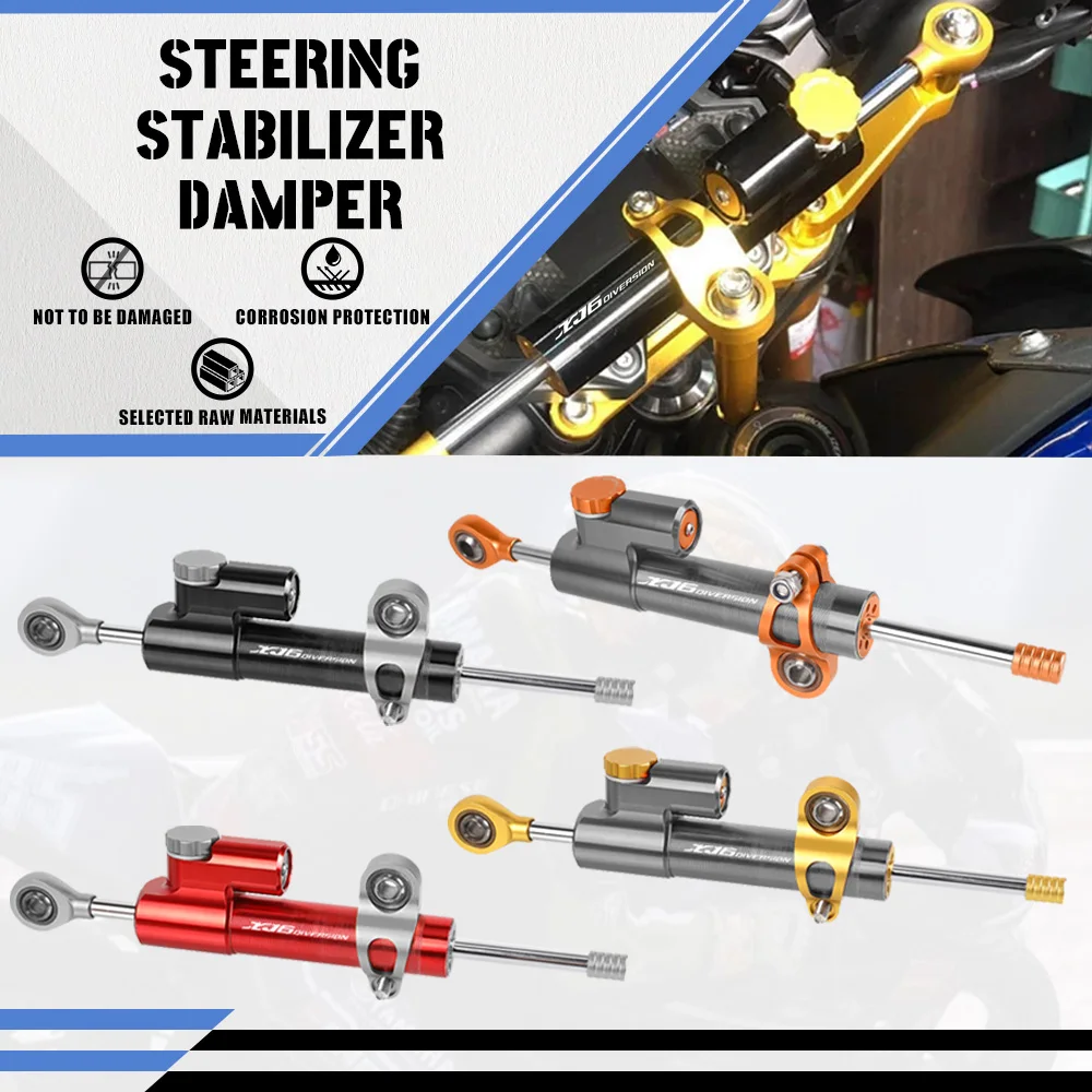 

For YAMAHA XJ6 DIVERSION XJ6DIVERSION XJ 2009-2020 2021 2022 2023 Aluminum Motorcycle Damper Steering Stabilize Safety Control