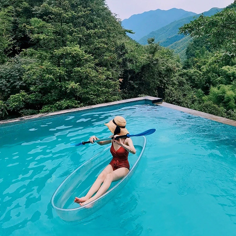 

Прозрачная лодка для рафтинга на открытом воздухе, прозрачный каяк, прозрачная лодка