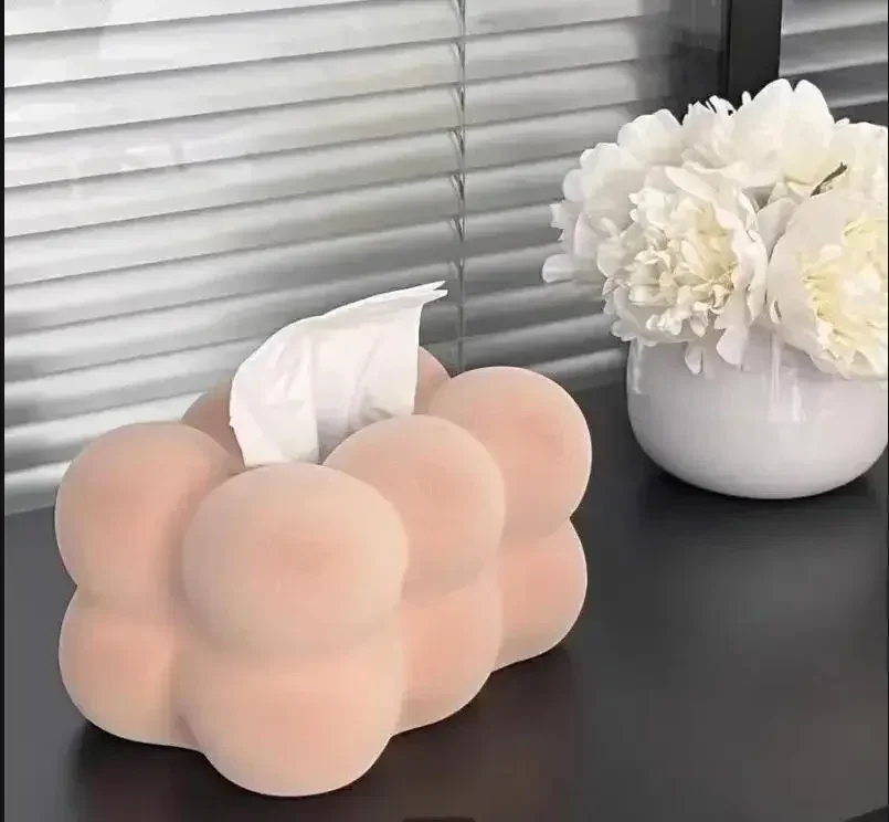 Flocking Ceramic Tissue Box Living Room Decoration Tissue Organizer Napkin Box Napkin Holder Tissue Holder Tissue Storage Boxes