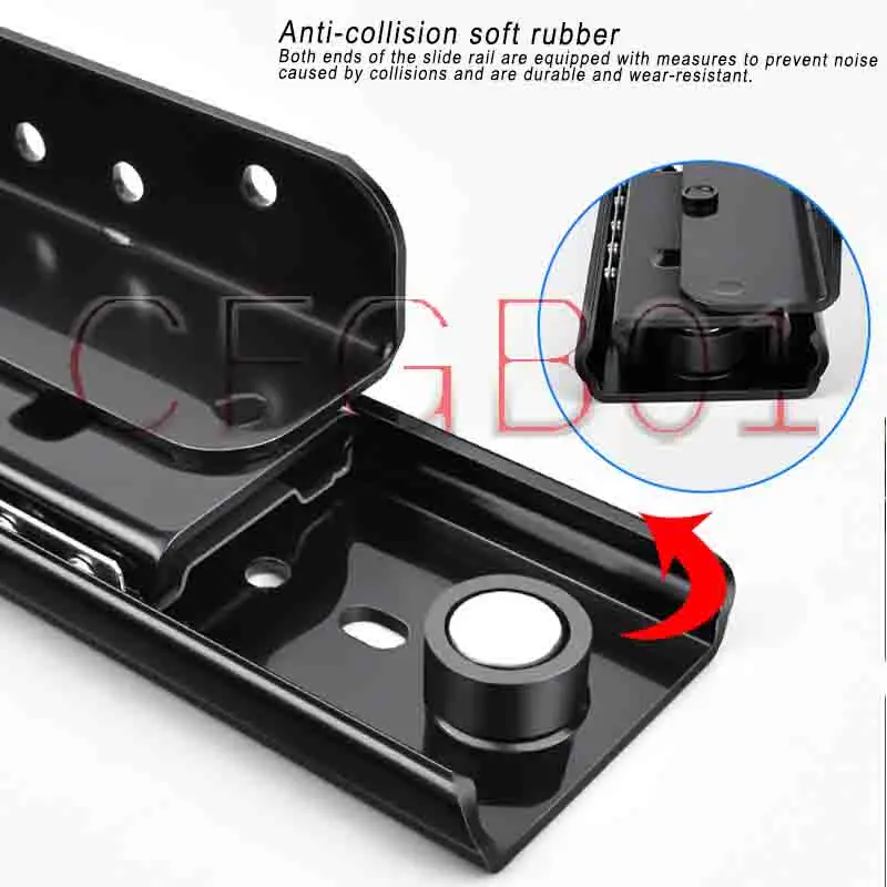 Heavy Duty Retractable Invisible Slide Rail, Silent Push Pull Track, Bay Window Desk Hardware Accessories, Table Drawer Guide Ra