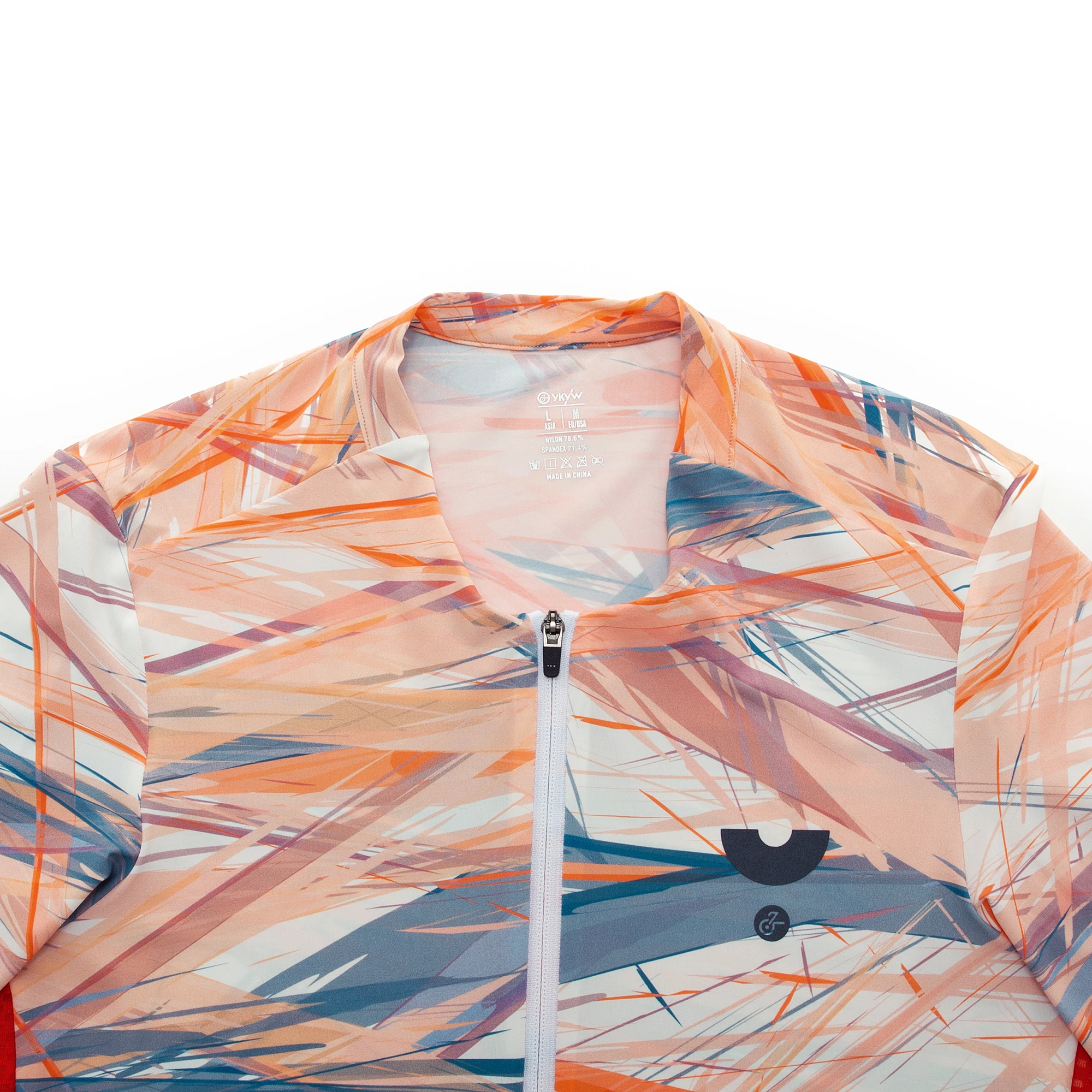 YKYW Herren-Radtrikot, kragenlos, weich, leicht, für Rennräder, atmungsaktiv, Sommer, kurzärmelig, nahtlos, schmal geschnitten – Detail 19