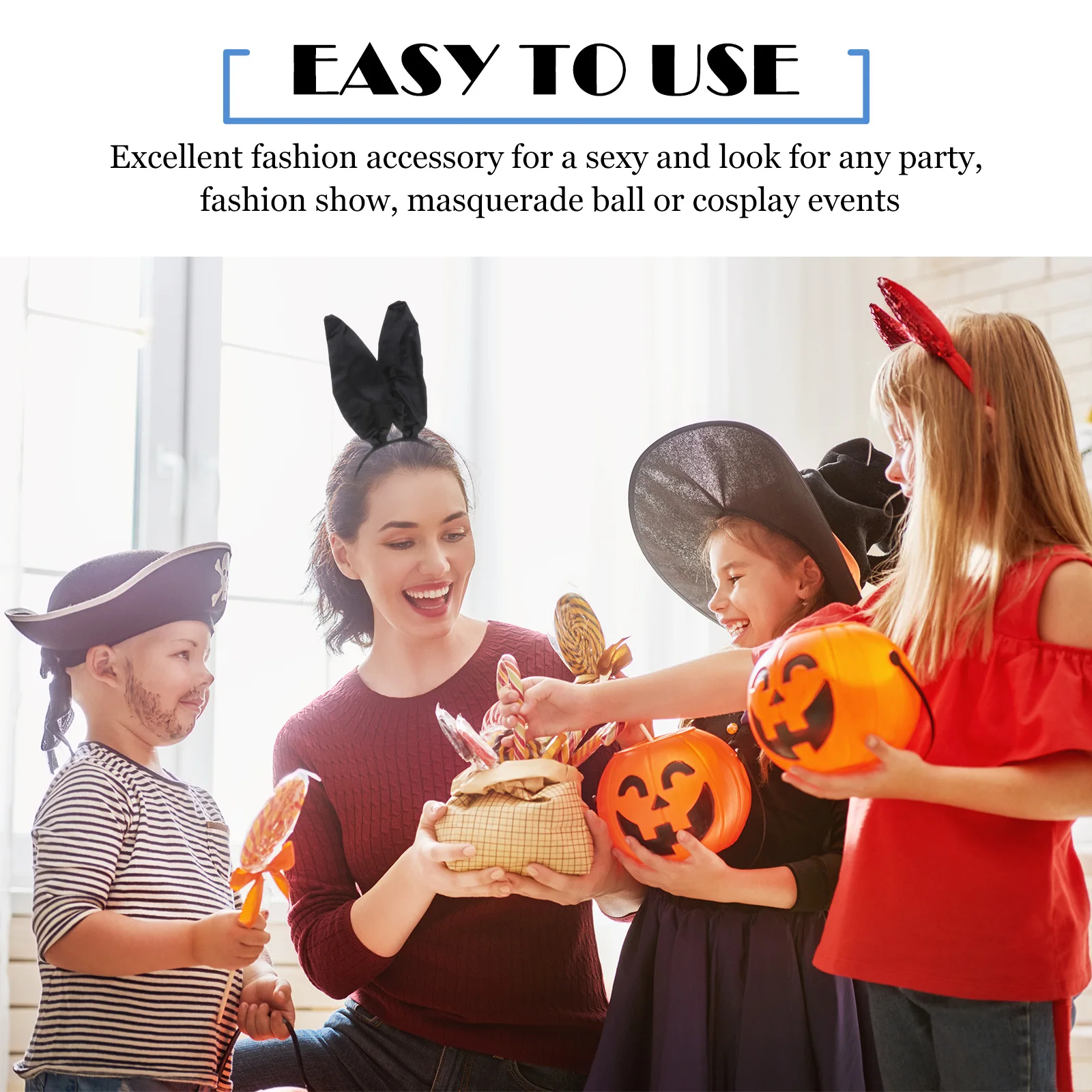 

Ear Headband One Size Fits Women Trendy Hair Accessories Rabbit Ears Cosplay Party Masquerade Ball