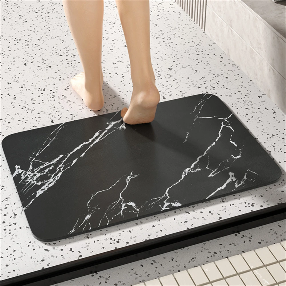 1 Pcs Bathroom Rugs Bath Diatomite Stone PU Floor Mat Non Slip Quick Dry Pad 60x40CM Shower Toilet Rug Doormat Washable image 5