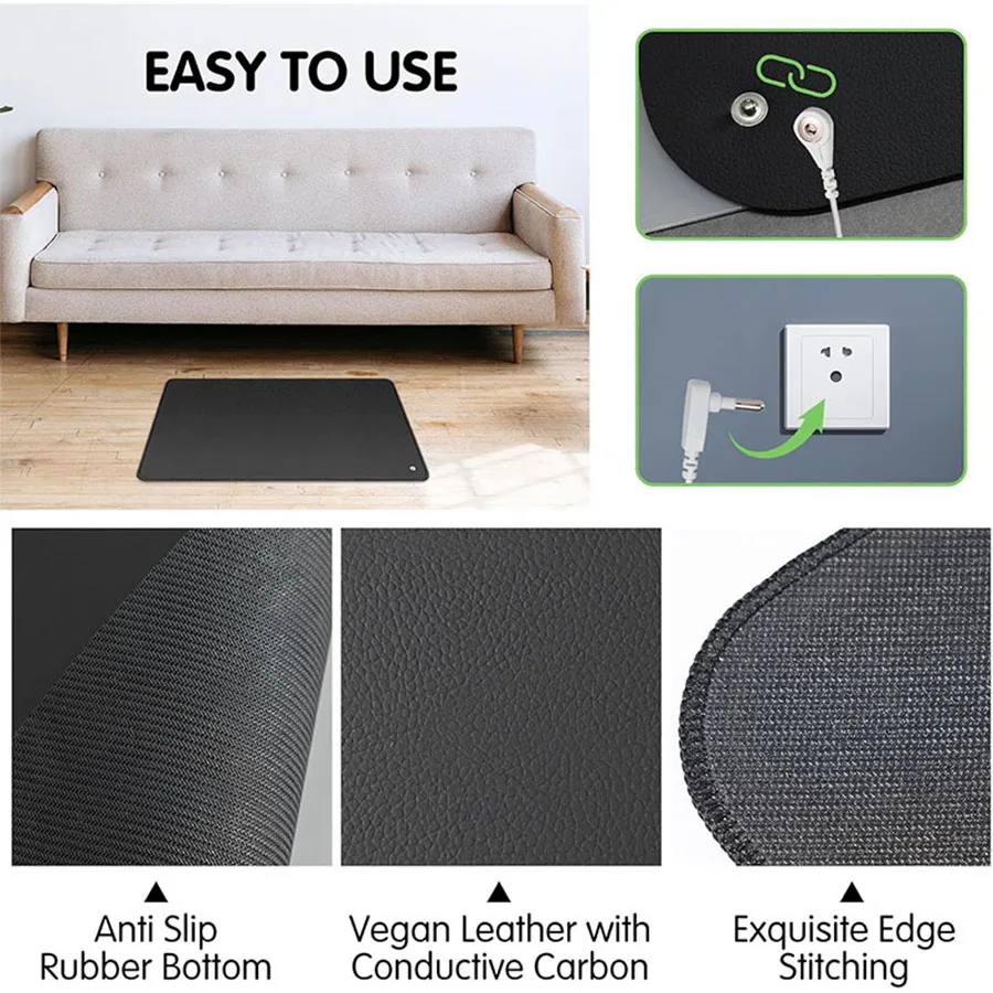 حصيرة التأريض، مناسبة للاستخدام المنزلي أو المكتبي لتعزيز الصحة، مع سلك تأريض لسجادات اليوغا