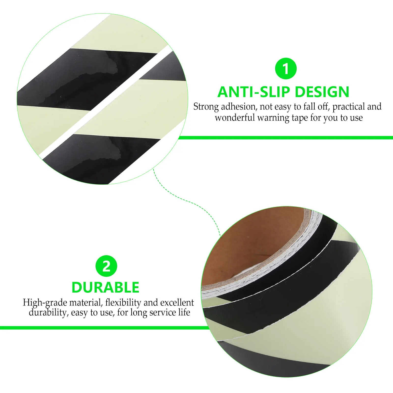 

1 Roll Glow In The Dark Luminous Tape For Stairs Directions Indication Guiding Green Black Fluorescent Safety Strip