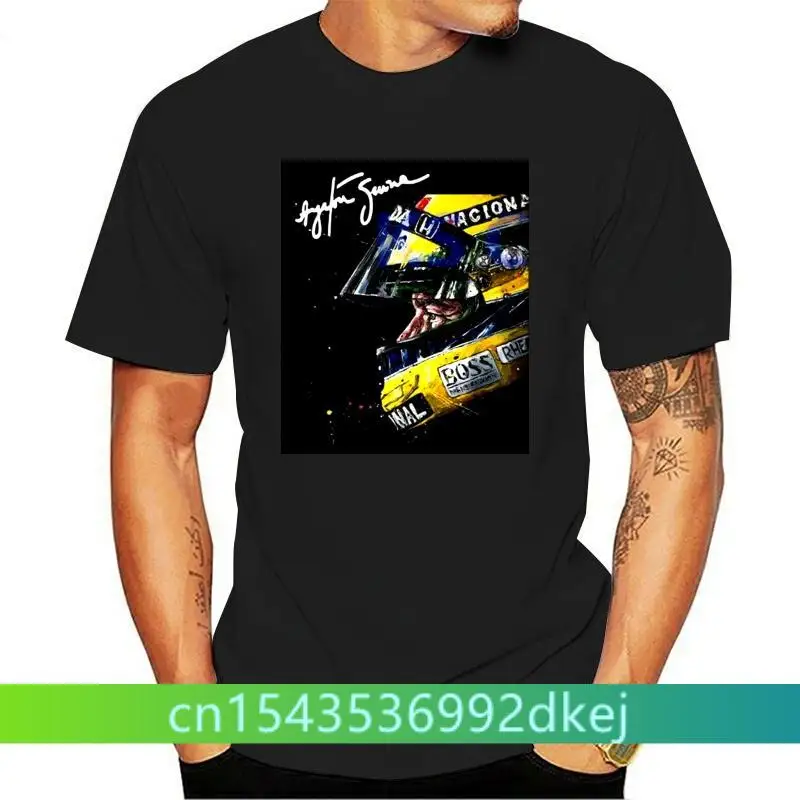 

2019 Newest Fashion AYRTON SENNA TRIBUTE T-SHIRT Helmet Tee Men'S High Quality Tees Men'S Short Sleeve T Shirt Cotton