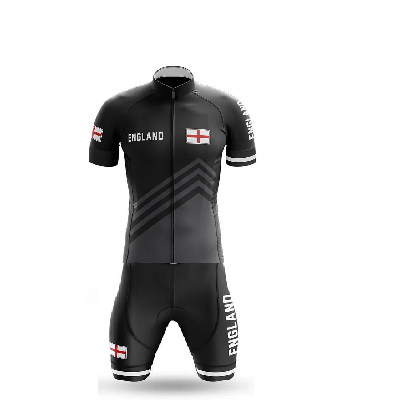 LASER CUT MEN'S CYCLING WEAR CYCLING JERSEY BODY SUIT SKINSUIT WITH POWER BAND ENGLAND NATIONAL TEAM SIZE: XS-4XL