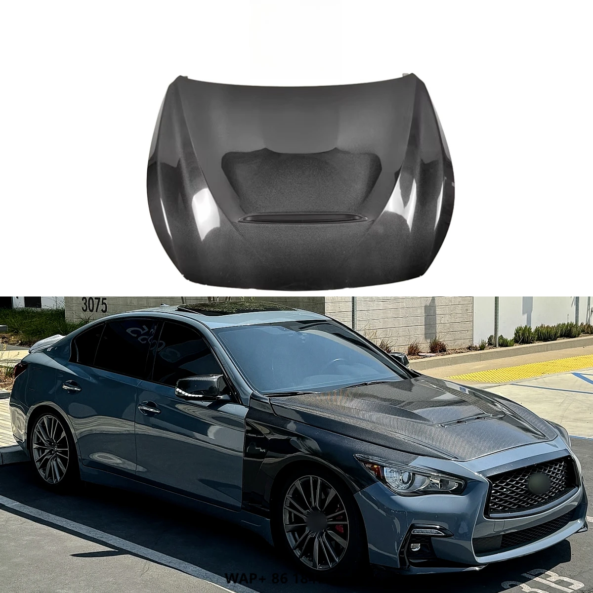 

GTS Style Carbon Fiber Front Engine Hood for Infiniti Q50 Q50S Carbon Fiber Engine Bonnet