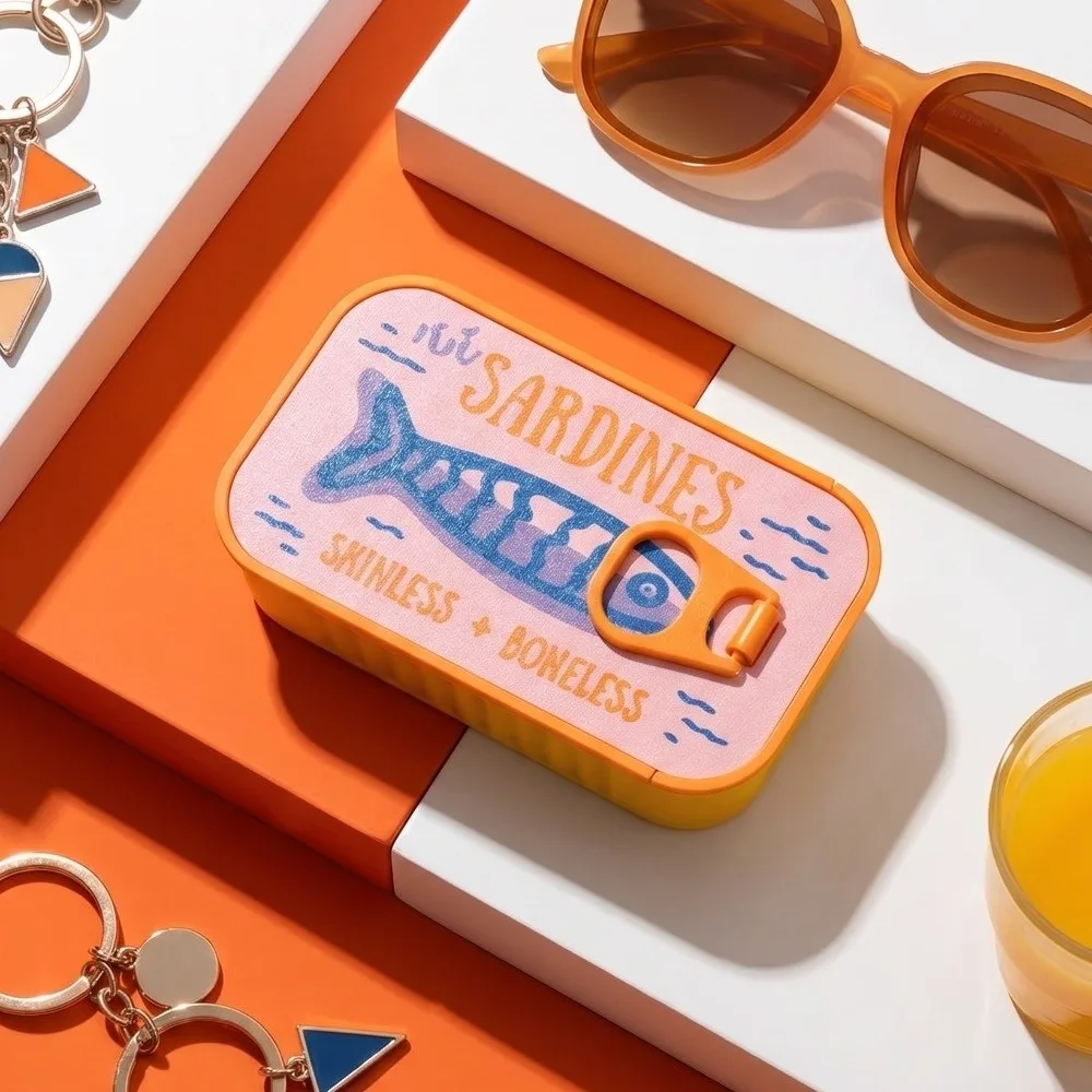 3D Printed Sardine Tin Jewelry Box Multi Functional Creative Jewelry Display Organizer Durable Decorative Fish Bone Jewelry Box