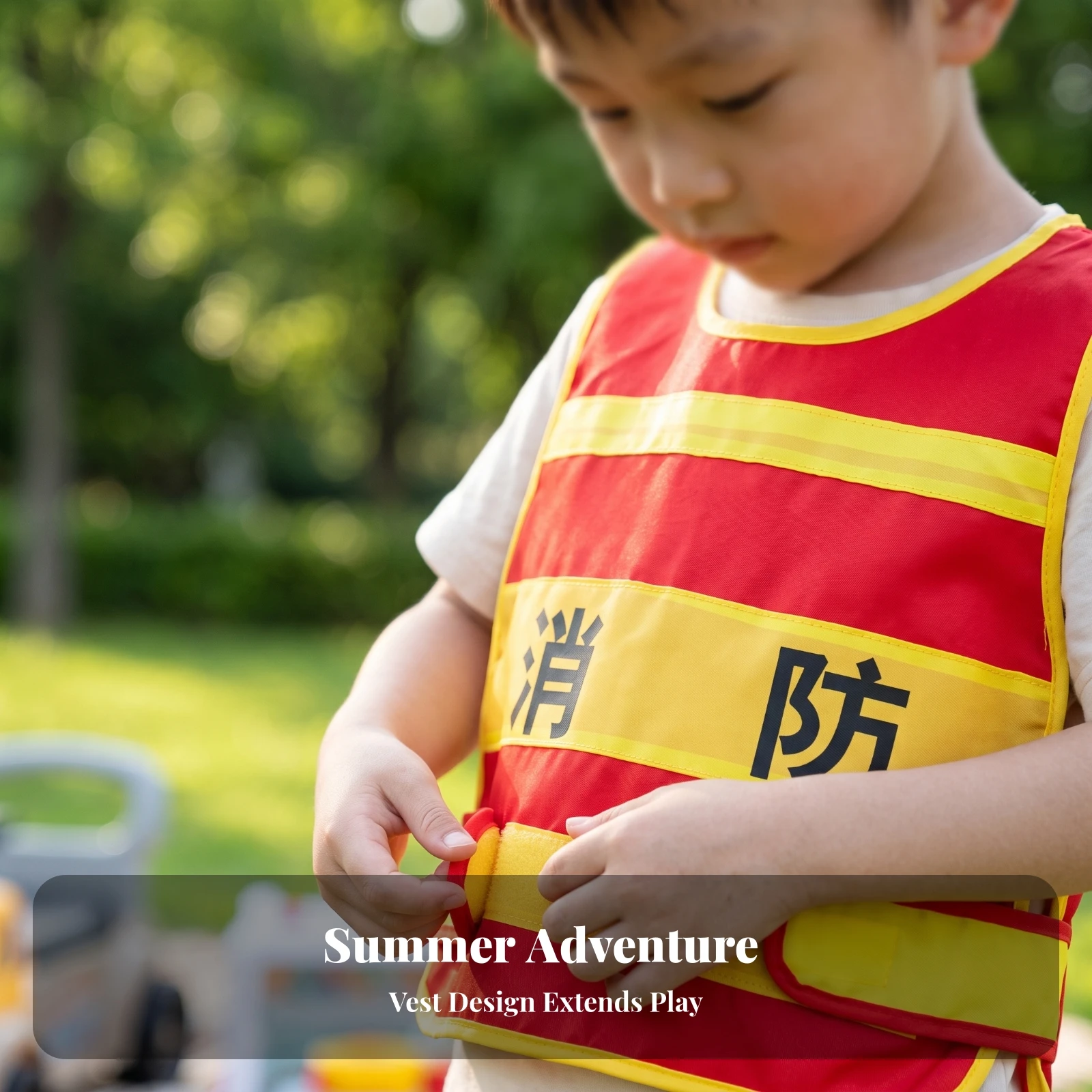 Firefighter Costume Vest Gender-Neutral Firefighter Vest Costumes Comfortable Clothing Easy to Clean for Children, Pretend Play