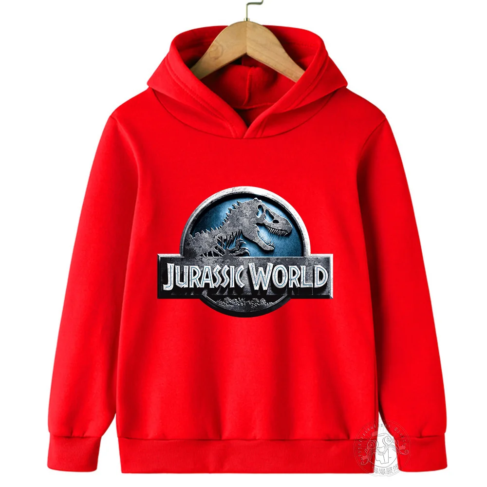 JURASSIC PARK Hoodie Kids Cartoon Dinosaur Sweatshirts Tops Casual Boys Girls Pullovers Long Sleeve Children Autumn Sportwear