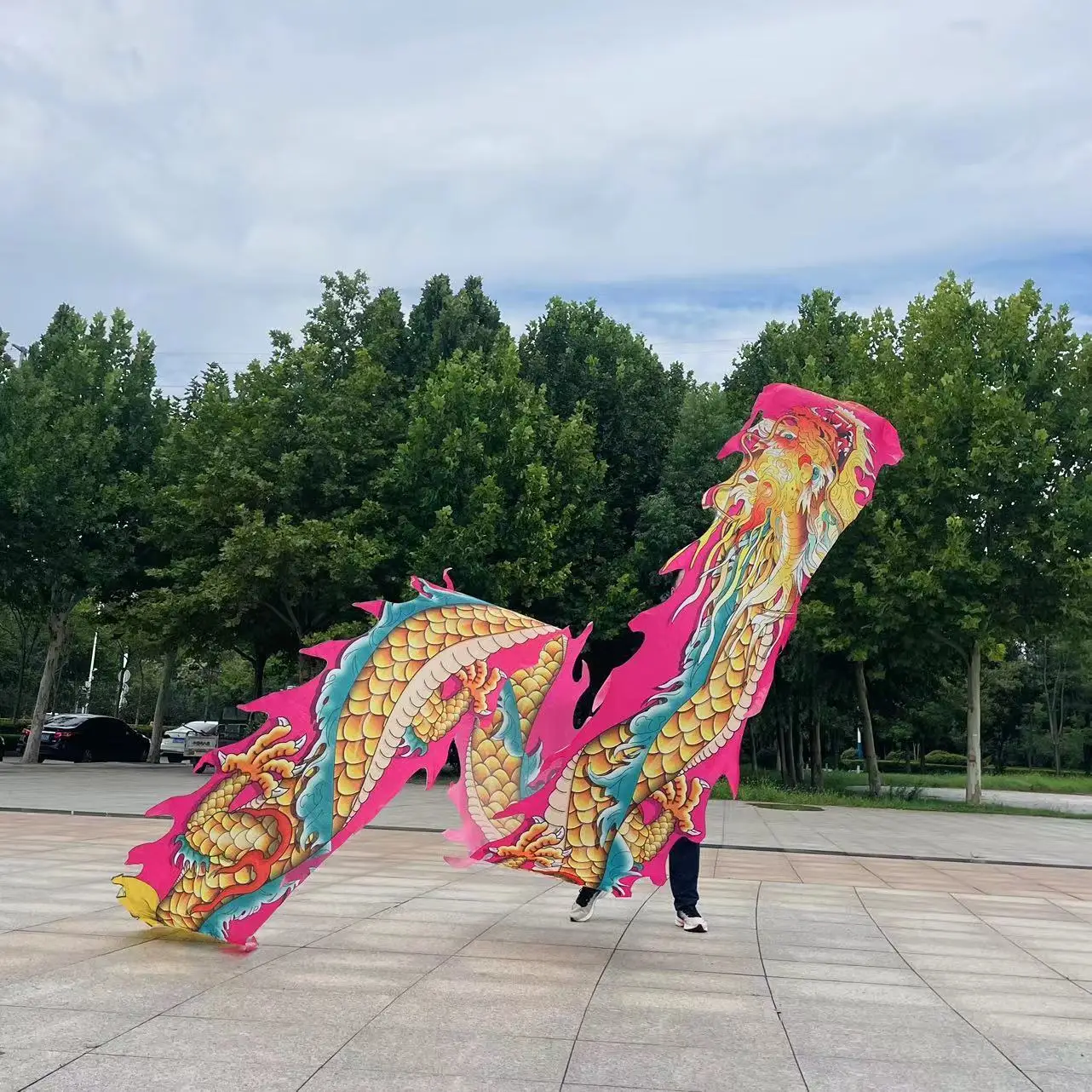 Chinese Traditional Dragon Dance Performance, Lavável, Vermelho, Carnaval, Ano Novo, Celebração, Natal, Acessórios de Fitness, 8m