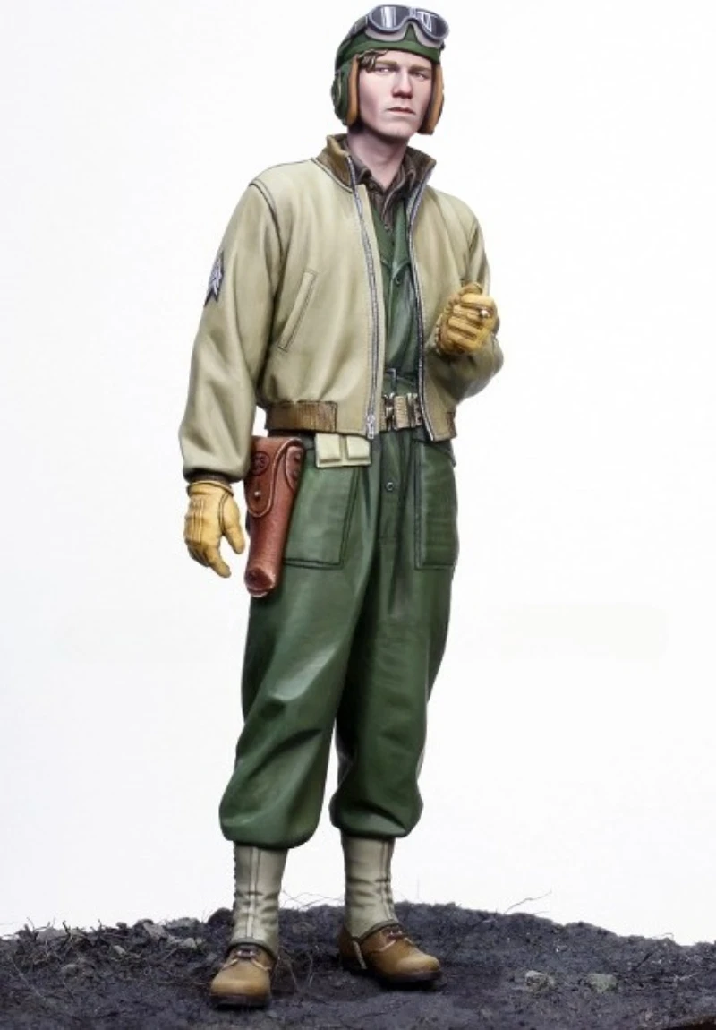 1/16 Scale Die-Cast Resin Figure Model Kit US Army 2AD Pilot Soldier Single Person Unassembled and Unpainted
