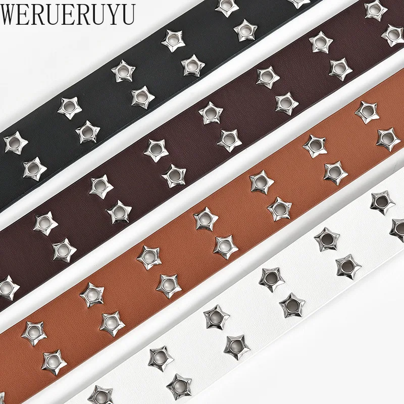 Punk Casual Hollow Out Decoration Belt for Men Women Cowboy Clothing Accessories Female Fashion Punk PU Leather Y2k Belts 2024