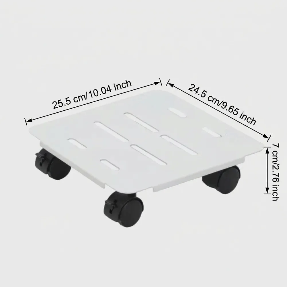 Rustproof Rolling Plant Stand with Carbon Steel Construction and Plastic Components for Long Term Use 25.5x24.5x7cm