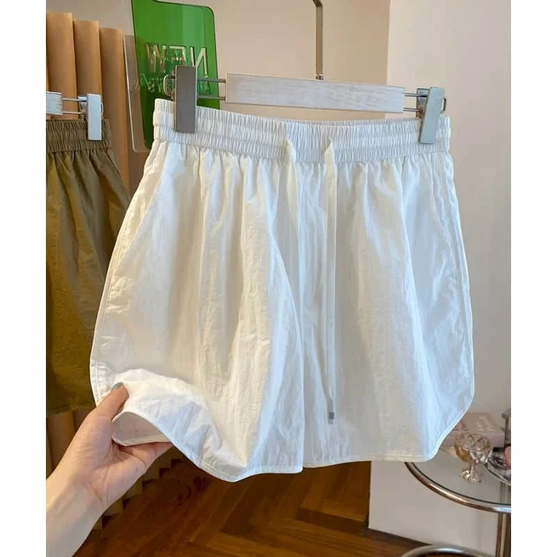 Short solide pour femmes, pantalon décontracté en tissu Parachute, ample, Style coréen, taille haute, jambes larges, vêtements pour femmes, offre d'été