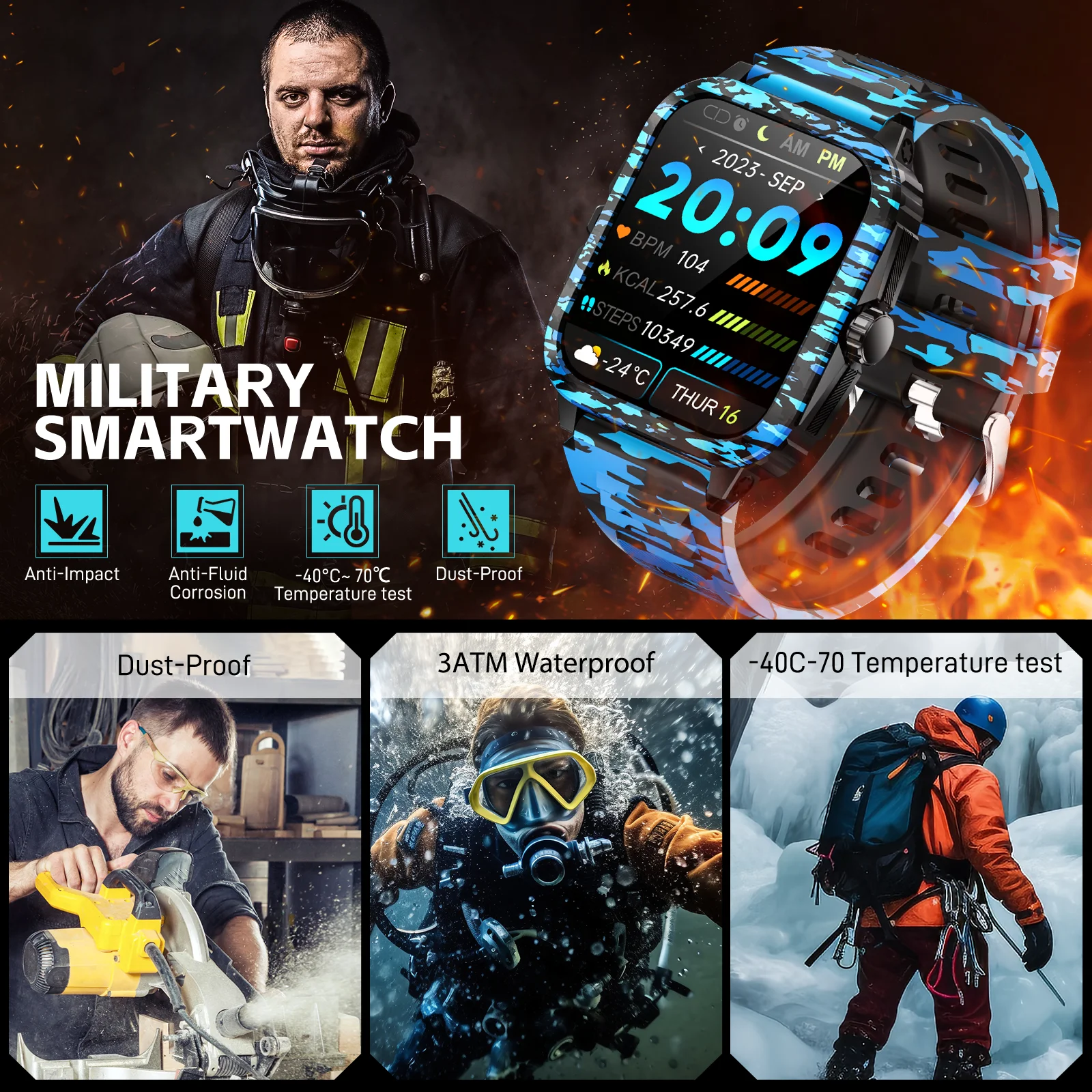 EIGIIS Smart Watch for Men 3ATM Waterproof 1.96