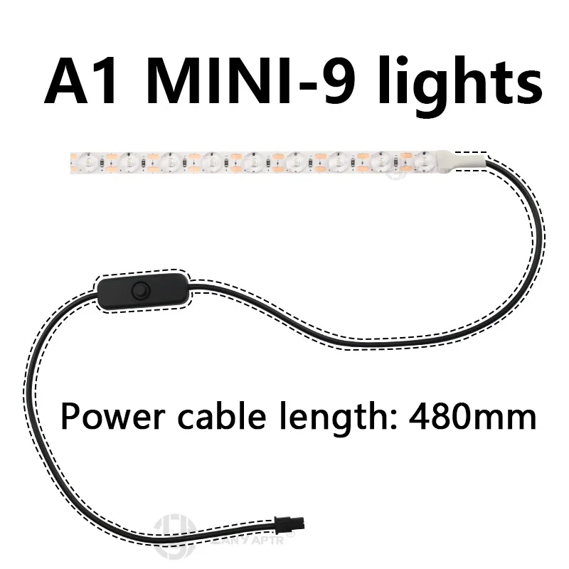 ไฟเติมริ้วสายไฟ LED ขนาดเล็กสำหรับ Bambu แล็บ A1/A1 Ra95อุปกรณ์เสริมเครื่องพิมพ์3D ไม้ไผ่สว่างมาก24โวลต์ A1mini แล็บ