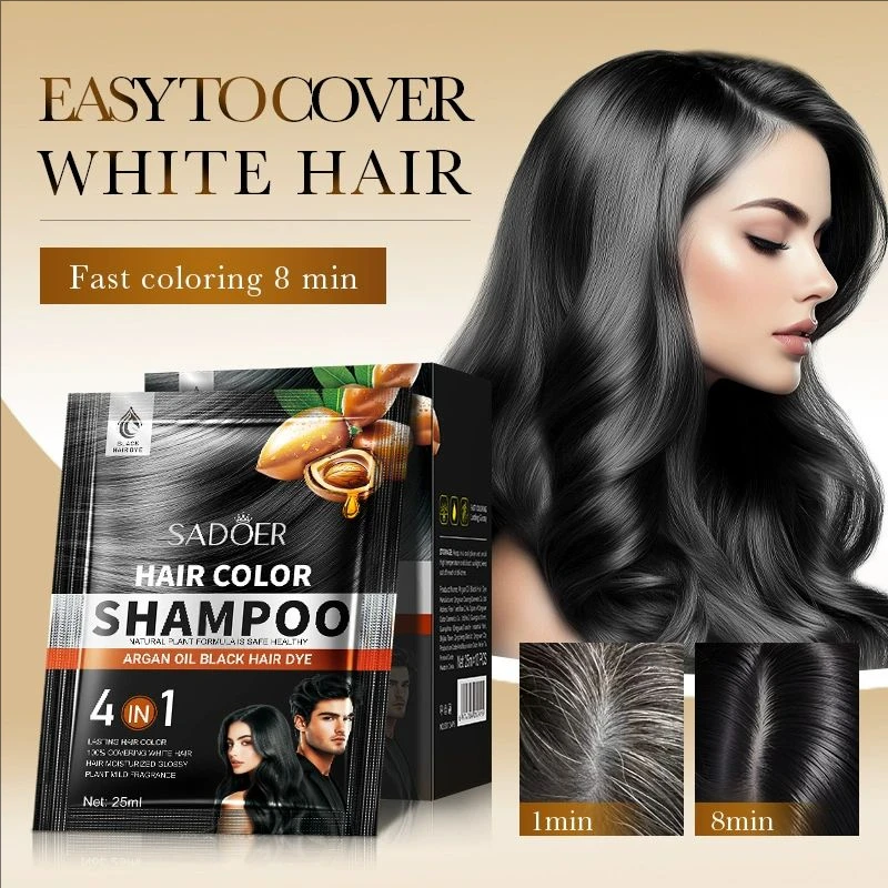 Gray White Hair Treatment Shampoo White To Black Anti Gray Hair Beard Dye Anti Loss Repair Nourish Hair Care Products Men Women