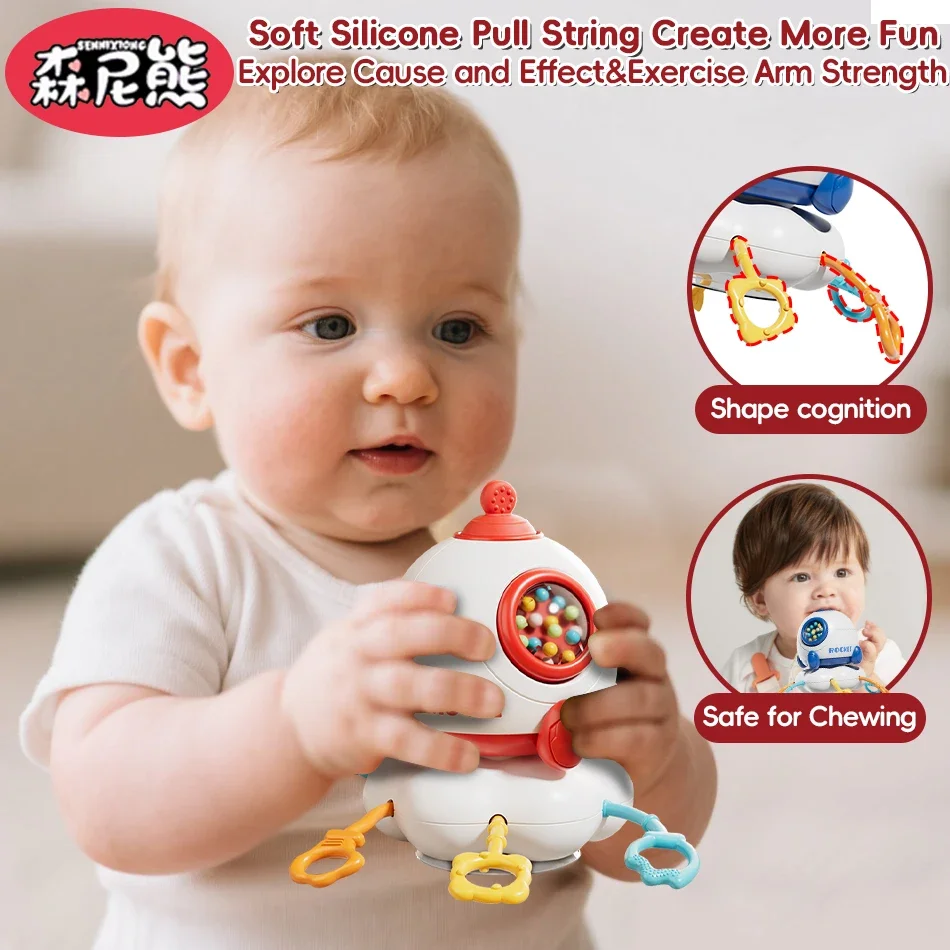 SENNIXIONG multifonction fusée jouet de dentition bébé tirer chaîne sensorielle liquidation Rotation développer Montessori jouets pour enfants cadeau