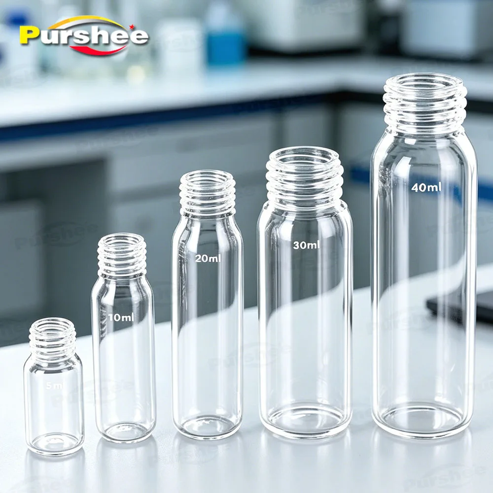JGS2 Quartz Glass Screw Mouth Reagent Bottle 2ml-100ml High Sealing Heat Acid Alkali Resistant Lab Sample Storage Vial