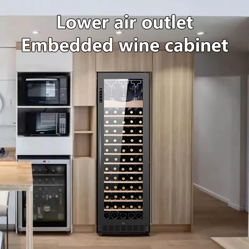 Electric Wine Cooler, 101-Bottle Compressor Wine Refrigerator, Stainless Steel Freestanding Fridge, Home Cellar Cabinet
