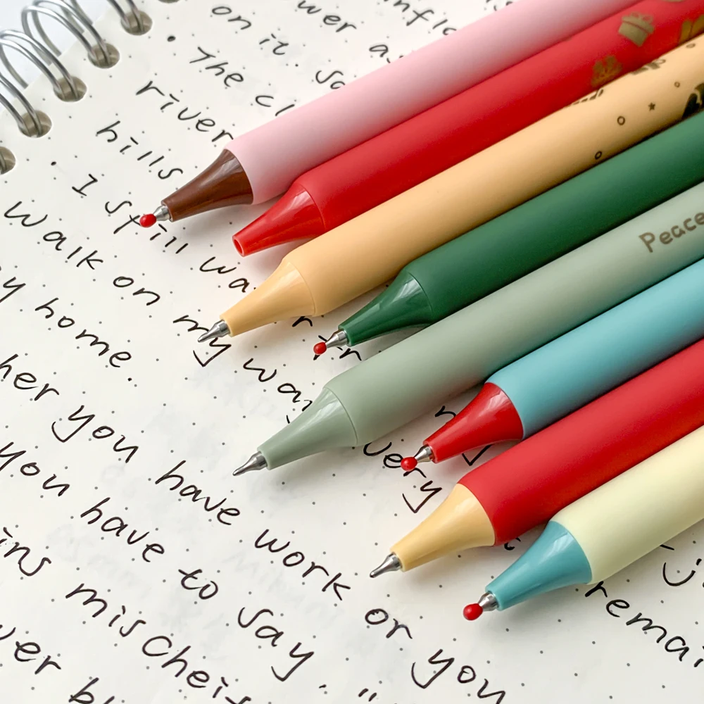 4 قطعة/المجموعة الإبداعية عيد الميلاد هلام القلم جماليات عالية 0.5 مللي متر الأسود عيد ميلاد سعيد حبر قلم للرجال للمدرسة طالب اللوازم المكتبية