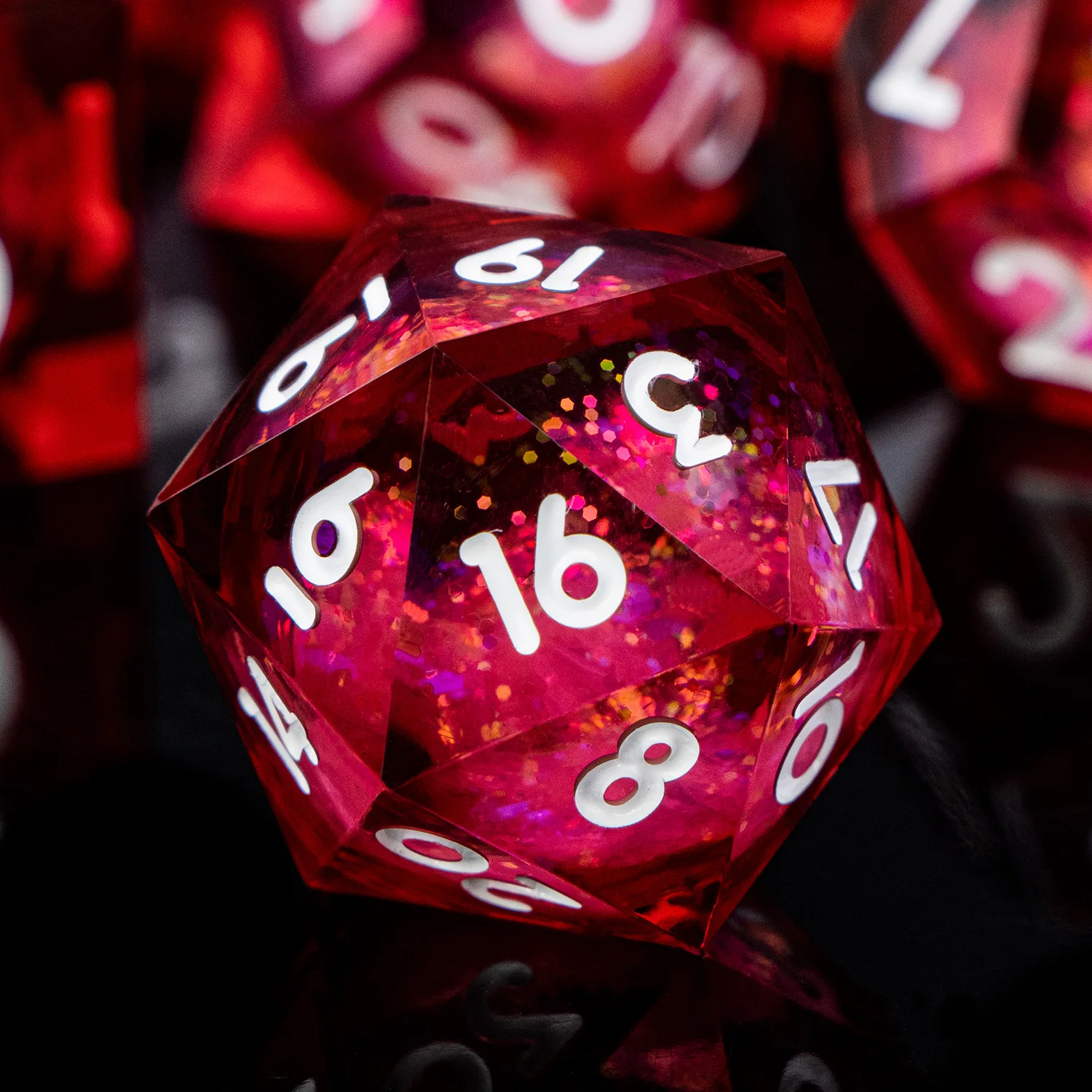 

Red Liquid Flow Core & Liquid Flow Eye Dice Set Sharp Edge Dice For 6 Sided Dnd Dungeon and Dragon Pathfinder Role Playing Game