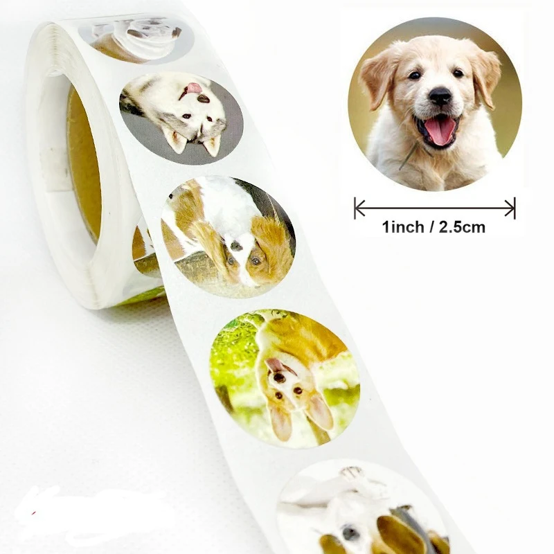 Autocollants de récompense pour enfants, 500 pièces, autocollants d'encouragement à motif de chien chiot pour enseignants, autocollants d'animaux mignons, papeterie