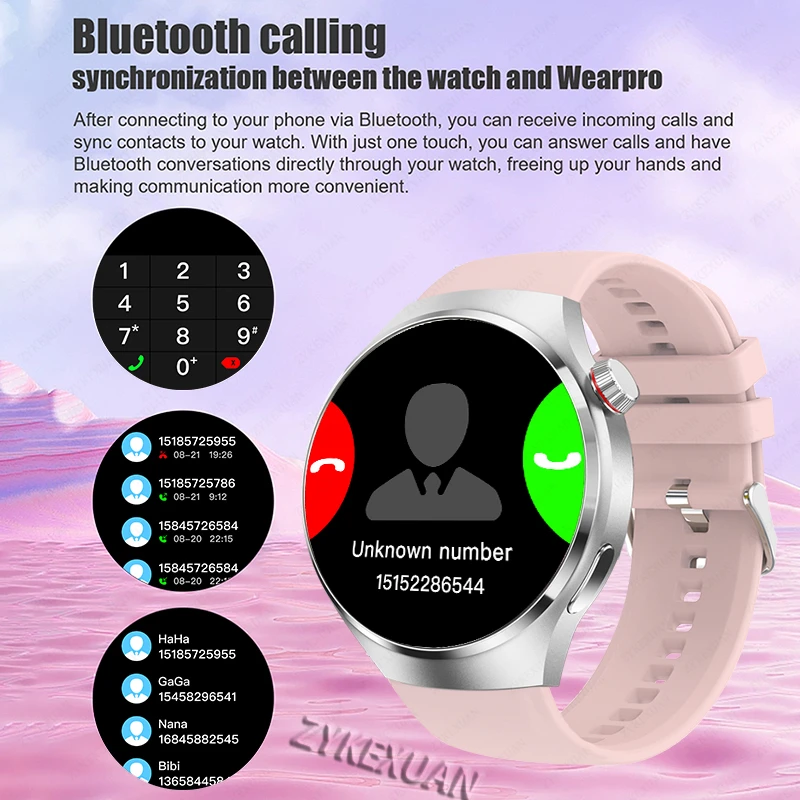 For Huawei Xiaomi NFC Smart Watch Women Watch 4 Pro AMOLED HD Screen Heart Rate Bluetooth Call IP68 Waterproof SmartWatch 2024