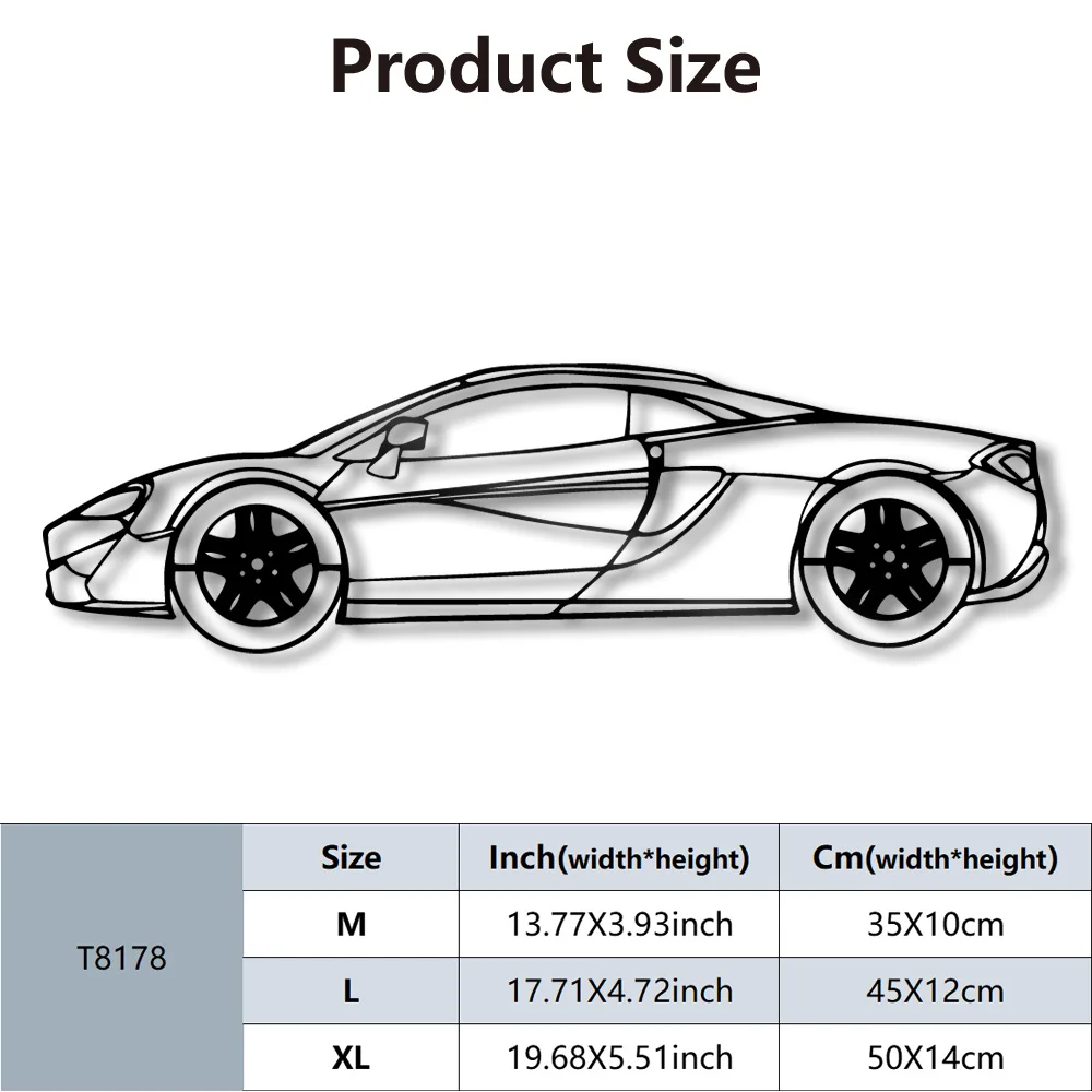 Supercars-placa artística de pared colgante de Metal, silueta de letra negra, decoración de cafetería, cocina, comedor, Bar, Pub, Club, cartel