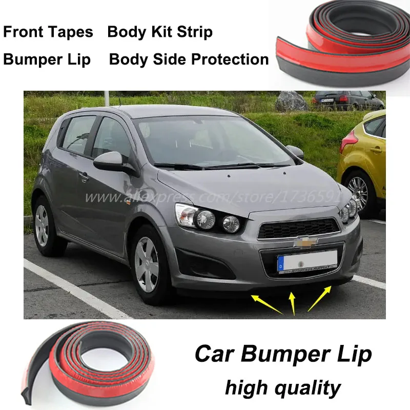 For Chevrolet Aveo Sonic Optra Estate Nubira Car Bumper Lips / Spoiler Body Kit Strip / Front Tapes Body Chassis Side Protection