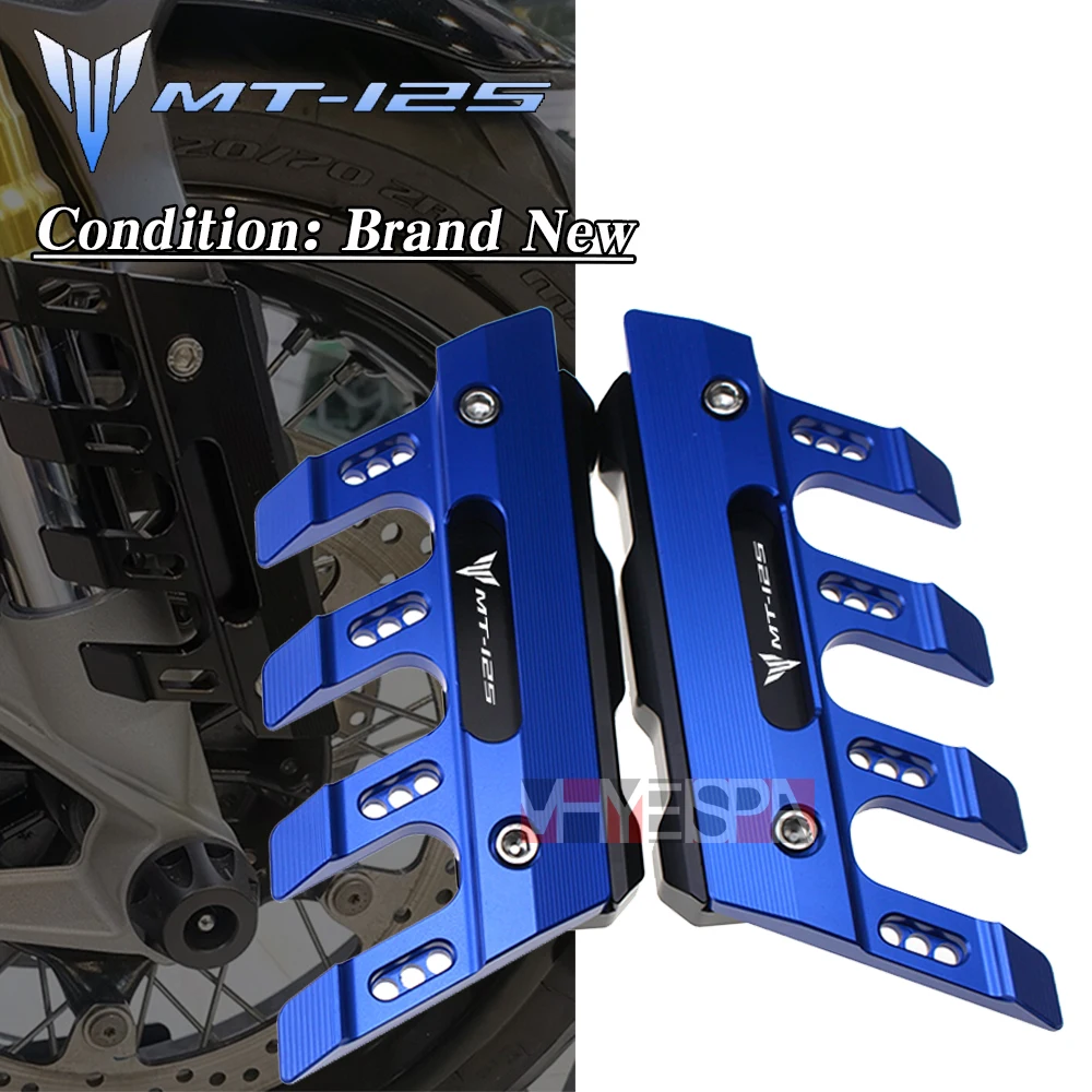 

With Logo For Yamaha MT-125 mt125 Motorcycle Aluminum mudguard side protection block front fender anti-fall slider Accessories