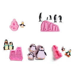 Kitchen Accessories Two Penguin Cooking Tools Wedding Cake Decorating Silicone Mold For Baking Fondant Sugar Craft Eid Pastry