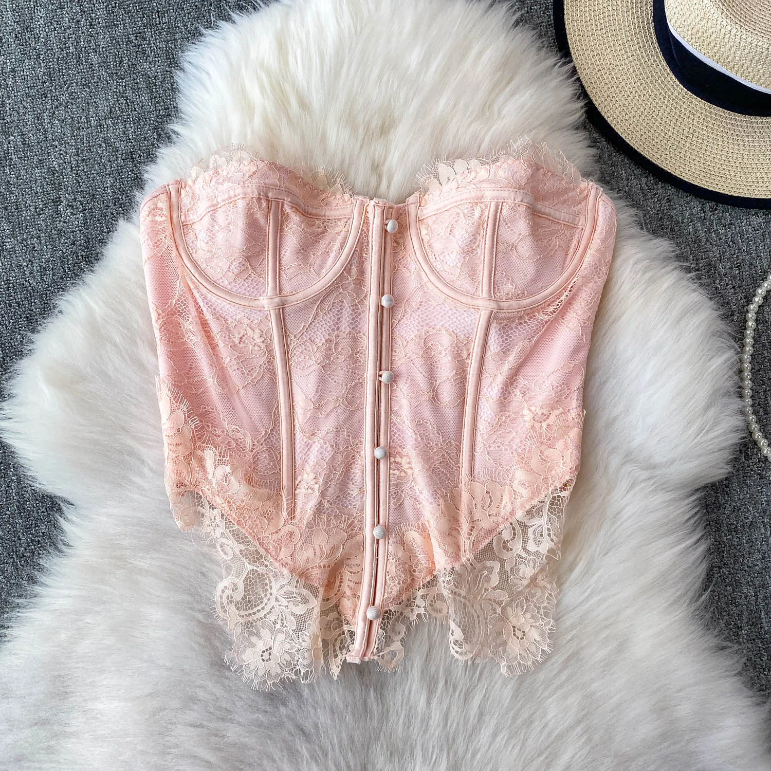 

Sexy Slim sweet asymmetrical lace sleeveless Chic Korean Camis Tank Top Fashion Off Shoulder Summer Women Clothing