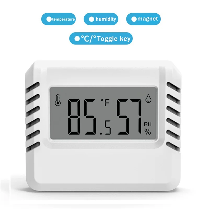 ABFN-Ultra-Thin Thermometer Hygrometer Mini Thermometer Hygrometer Thermometer Hygrometer With Bracket Black