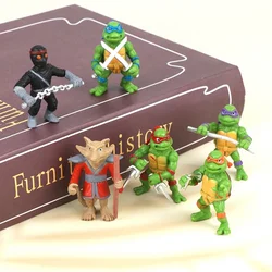 6PCS Teenage Mutant Ninja Turtles Mini Anime Action Figure 5cm Raphael Donatello Giocattoli Modello Desktop Decor Cartoon Bambini Regalo di Natale