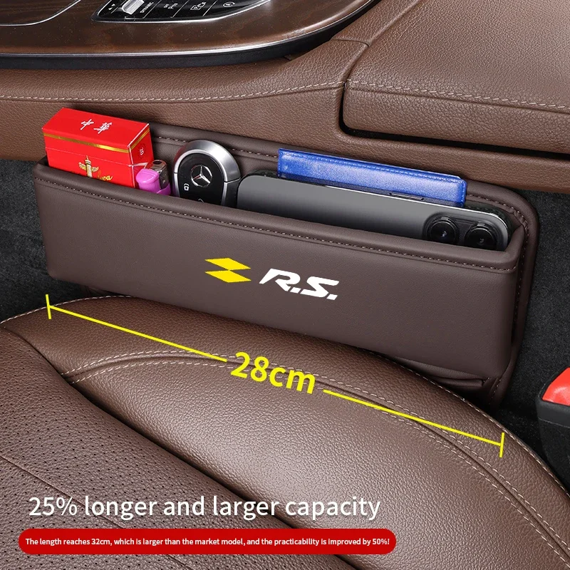 For Renault RS Megane Talisman Duster Captur Clio Kadjar Laguna Car Seat Gap Crevice Slot Storage Box Organizer Auto Accessories