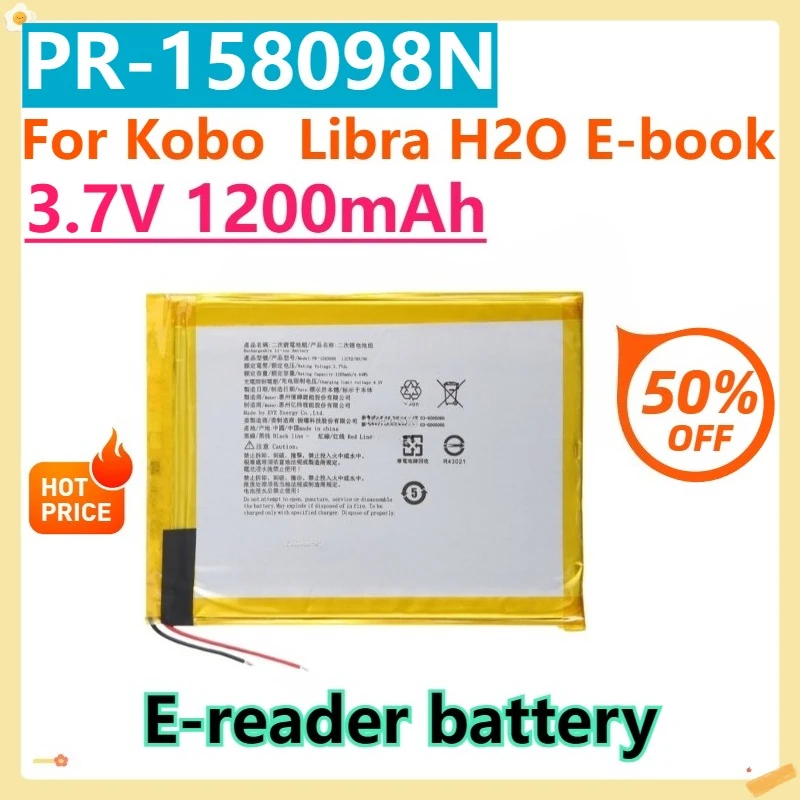 

For Kobo Libra H2O E-book PR-158098N 3.7V 1200mAh Replacement Battery