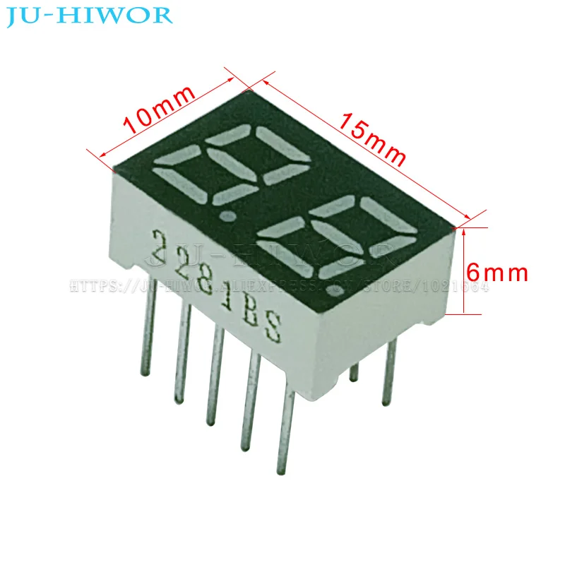 10pcs 0.28 Inch 10Pins 2281AS 2281BS 2 Digits Bits 7 Segment Red LED Digital Display Digitron Common Anode Cathode C-C C-A