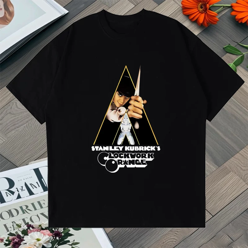 

A Clockwork Orange Classic Movie Peripheral Crew Neck Oversized t-shirt Fashion Cotton Men Women short sleeve t-shirt Unisex Top