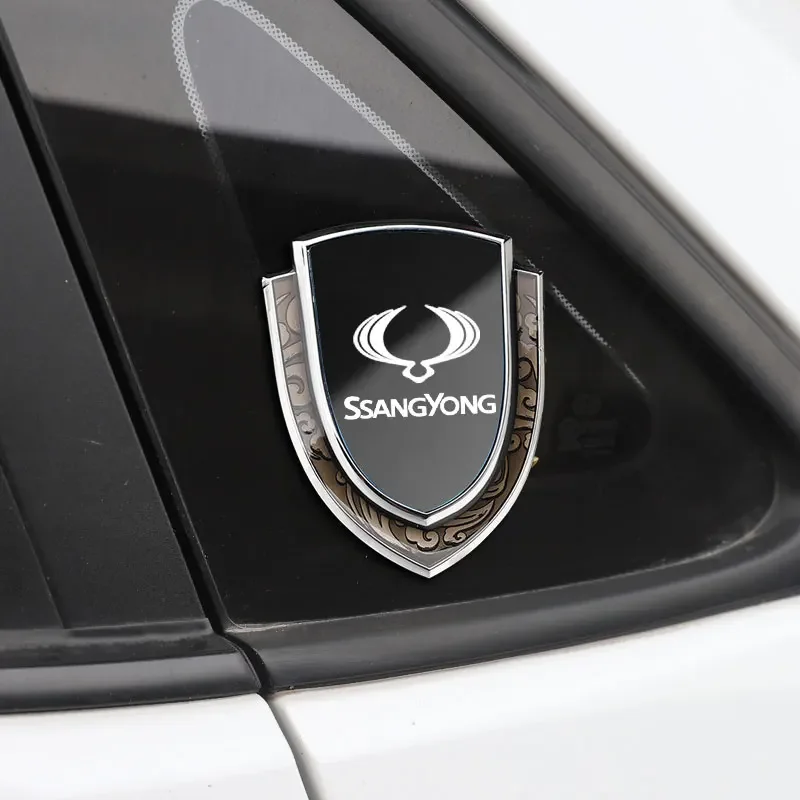 Car body 3D metal modified decorative stickers auto accsesories For Ssangyong Actyon Sport Korando Rexton Kyron