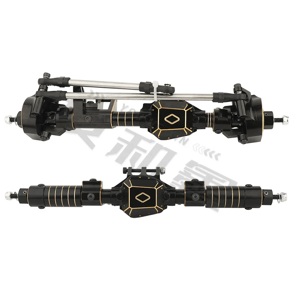 

Металлические модернизированные детали для радиоуправляемой машины 1/10 SCX10 Pro, усиленные латунные передние и задние прямые оси с черным покрытием