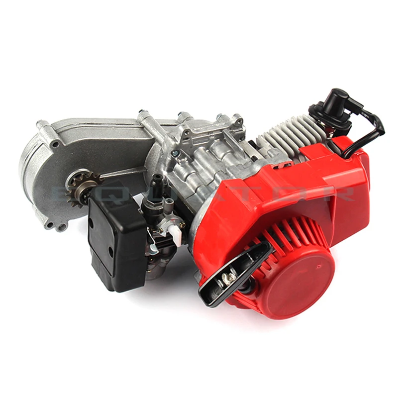 49CC 2 Stroke Motor Engine with T8F 14t Gear Box Easy to Start Pocket Bike Mini Dirt Bike Engine DIY Engine